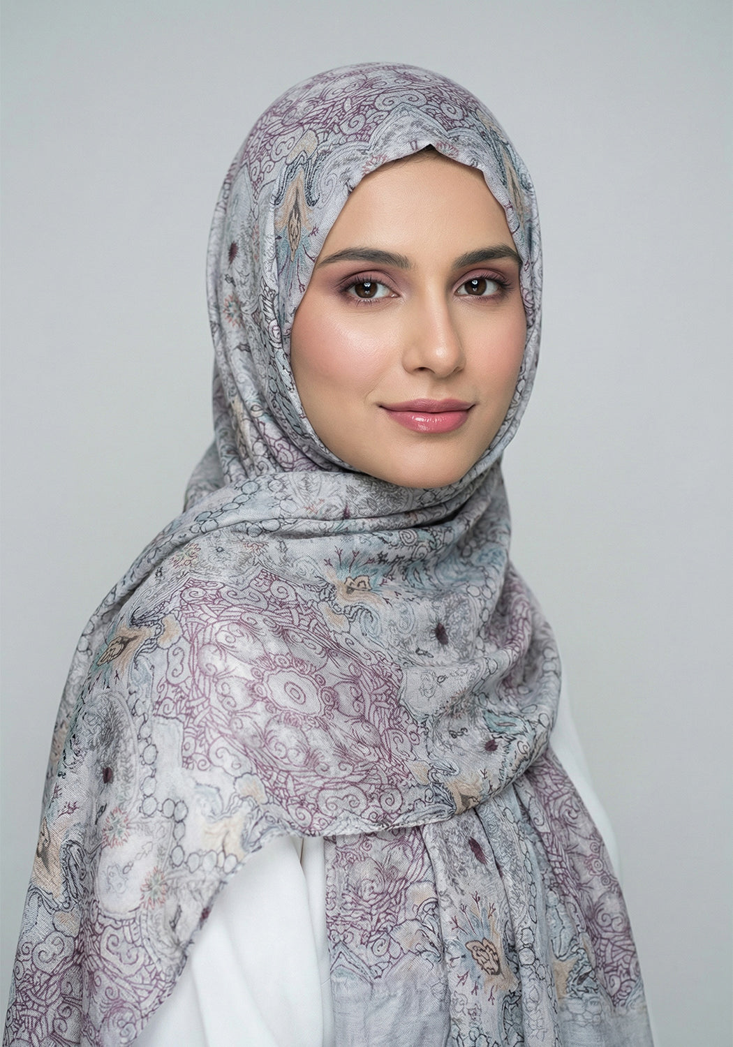 Yasmin Cotton Hijab - Grey