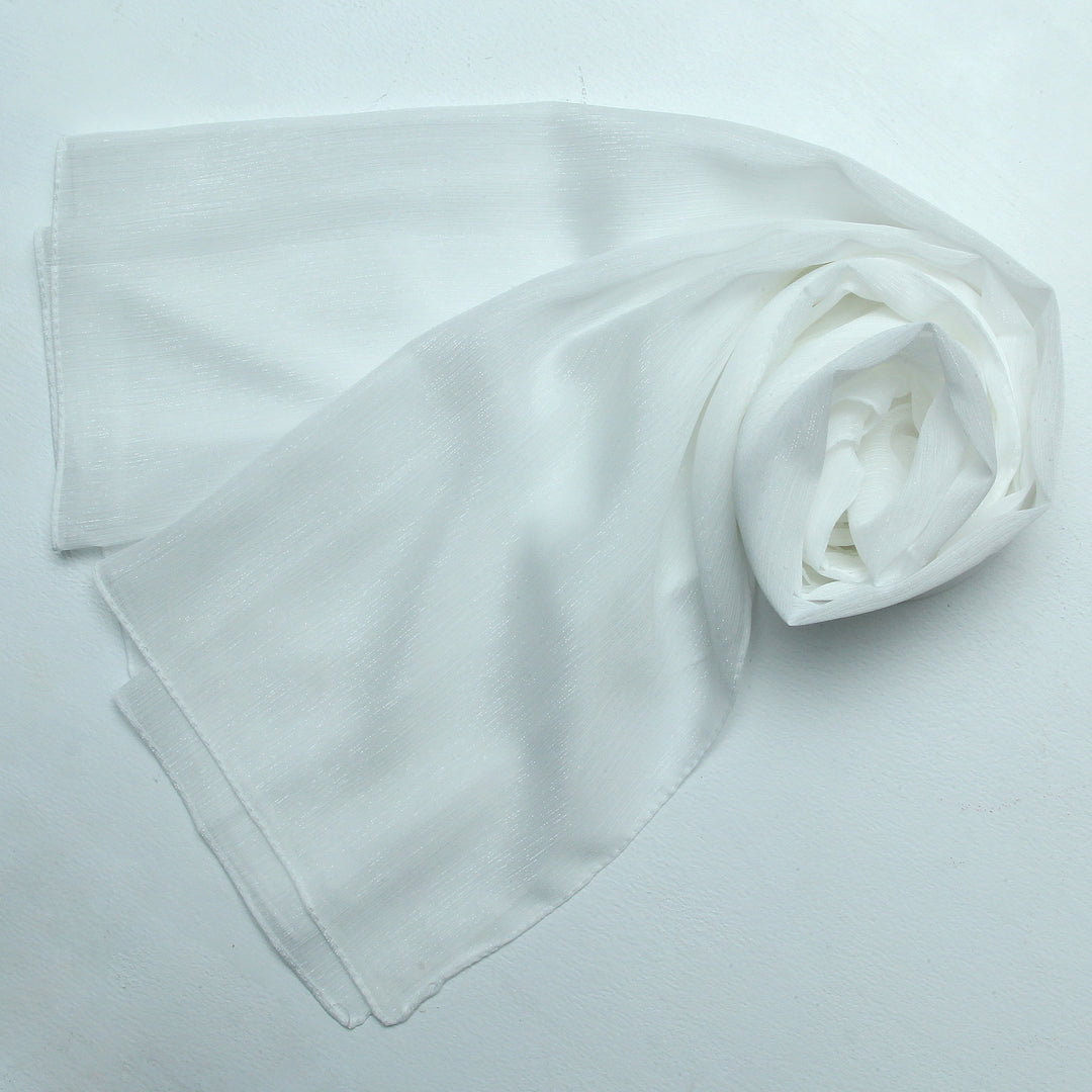 Metallic Chiffon-White