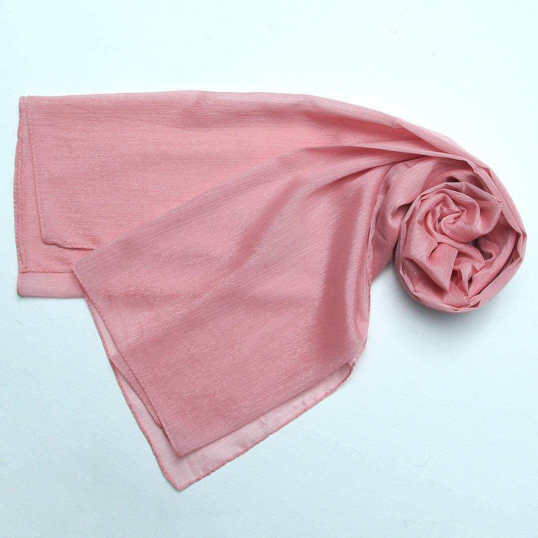 Metallic Chiffon-Baby Pink