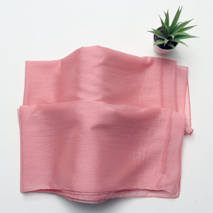 Metallic Chiffon-Baby Pink