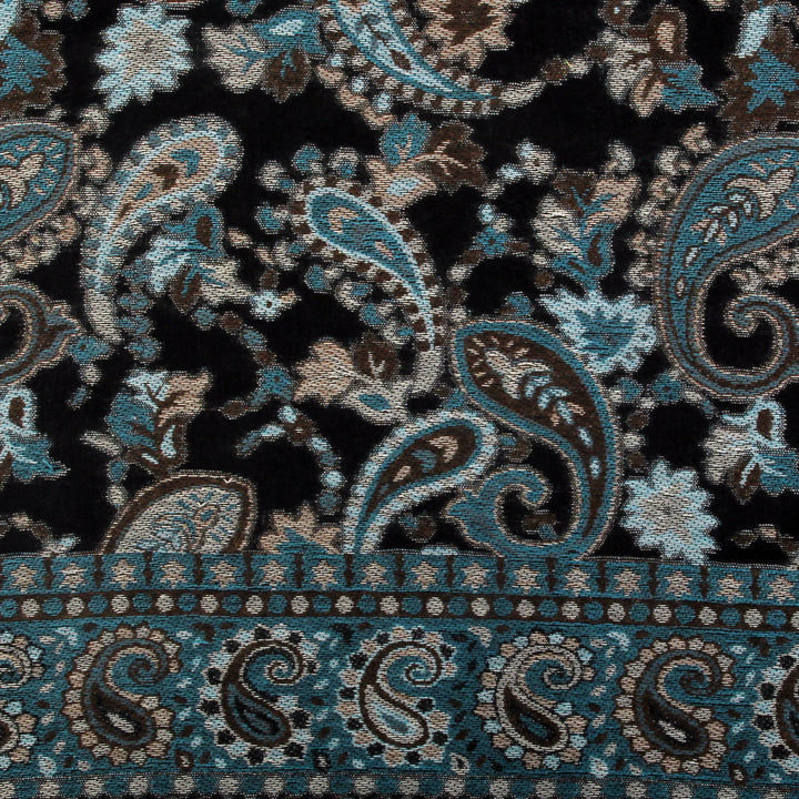 Embroidery-Cashmere-Teal Black