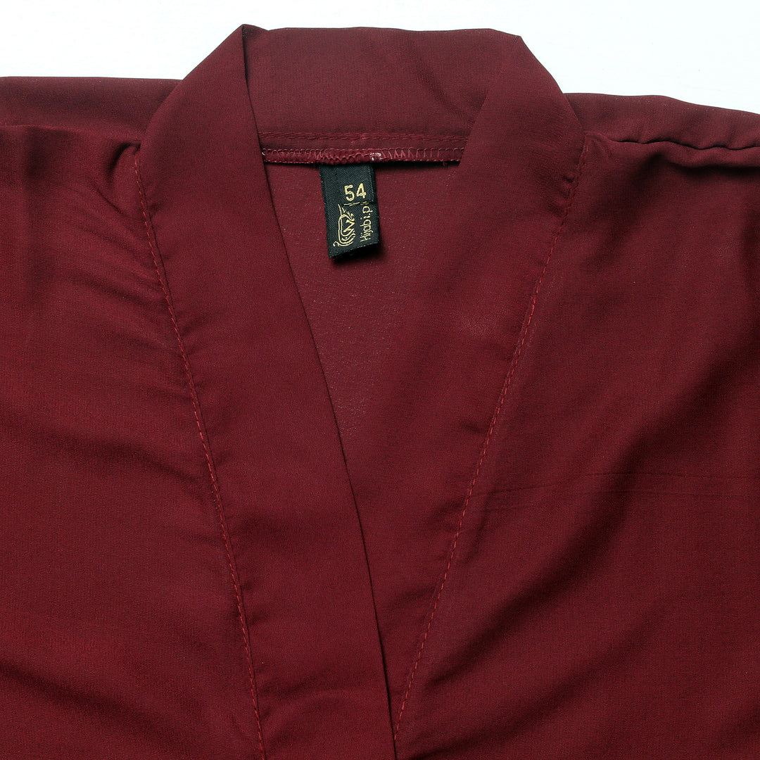 Maroon Abaya Handwork on Sleeves | Serene Threads