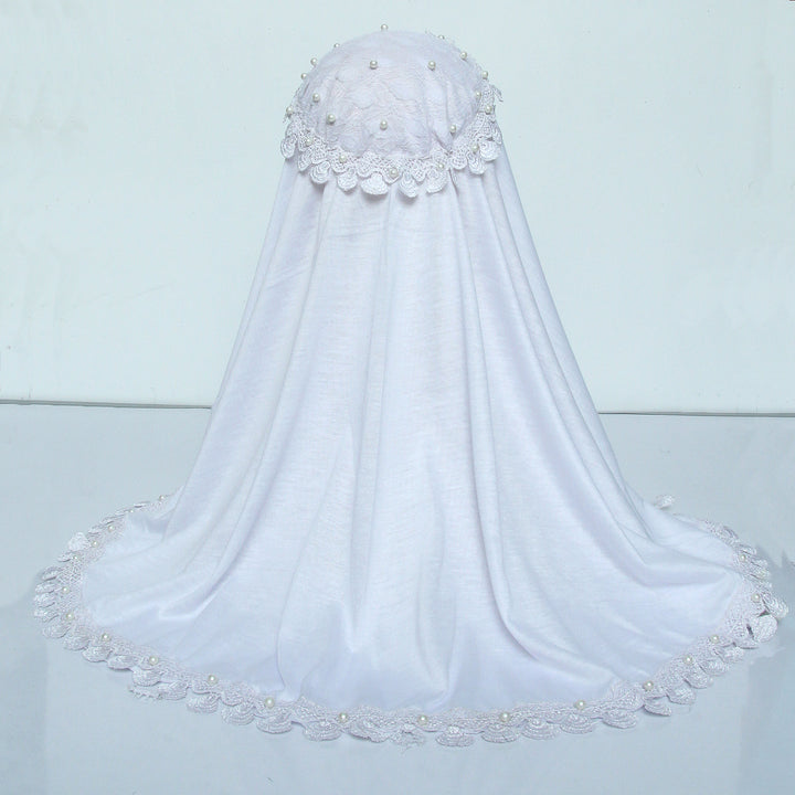 Kids Makhna Lace Hijab - White