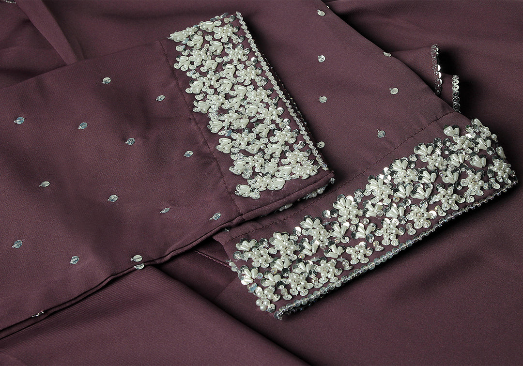 Mauve Kids Handwork Abaya