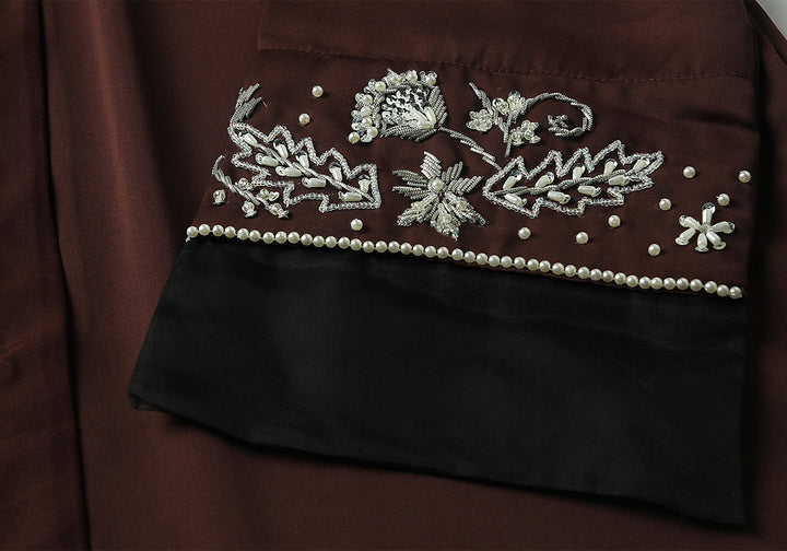 Chocolate Brown Handwork Abaya