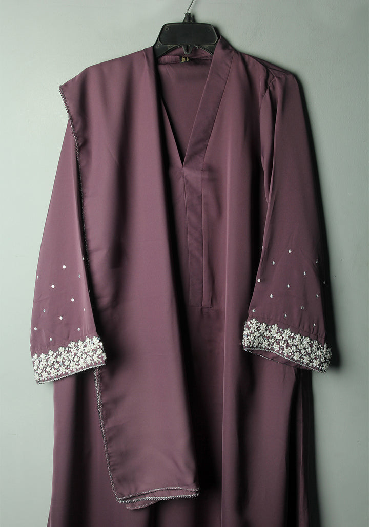 Mauve Handwork Abaya