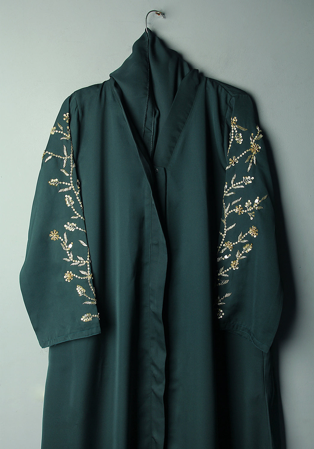 Bottle Green Kids Handwork Abaya