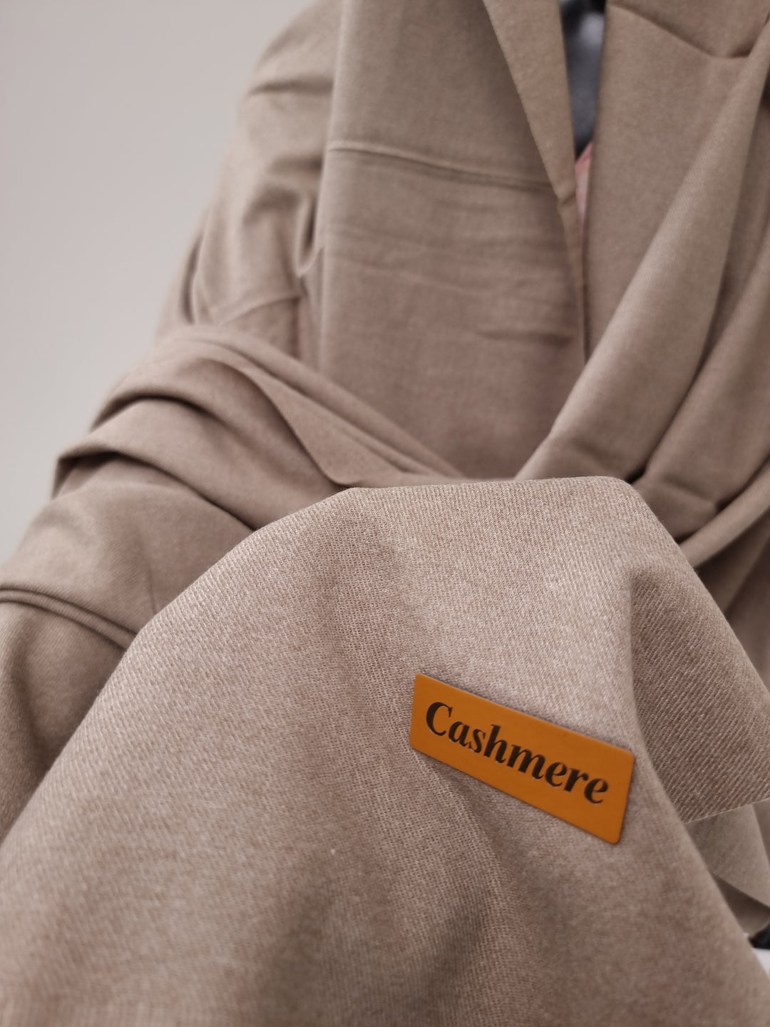 Woolen Cashmere Shawl-Khaki