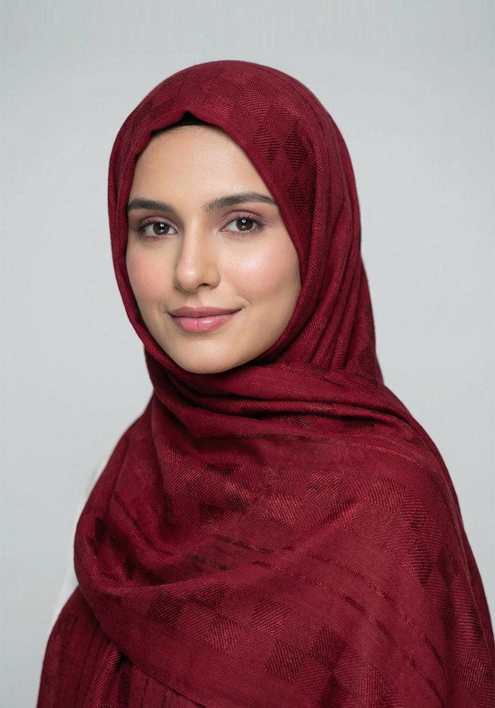 Wardah Cotton Hijab - Maroon