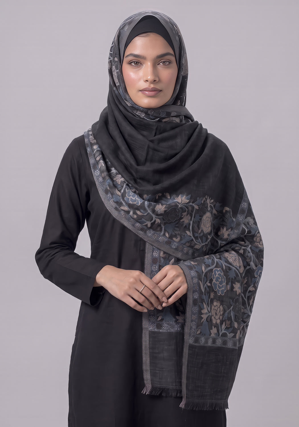 Sapphire Kani Pashmina Hijab - Black