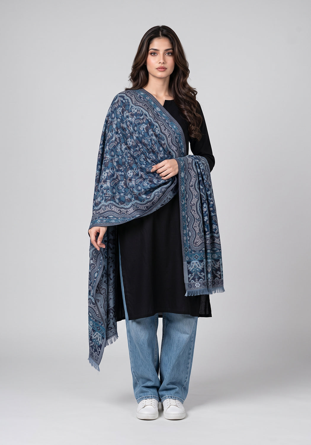 Saya Kani Pashmina Hijab - Navy Blue