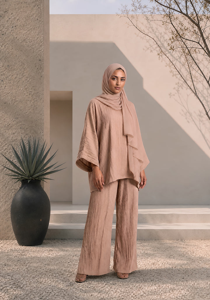 Beige Textured Co-Ord Set