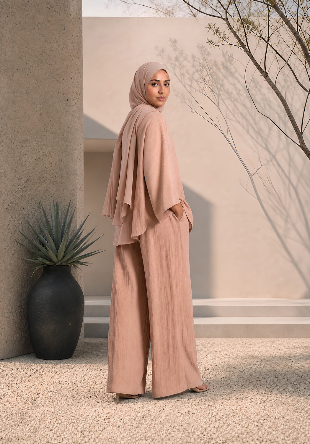 Beige Textured Co-Ord Set