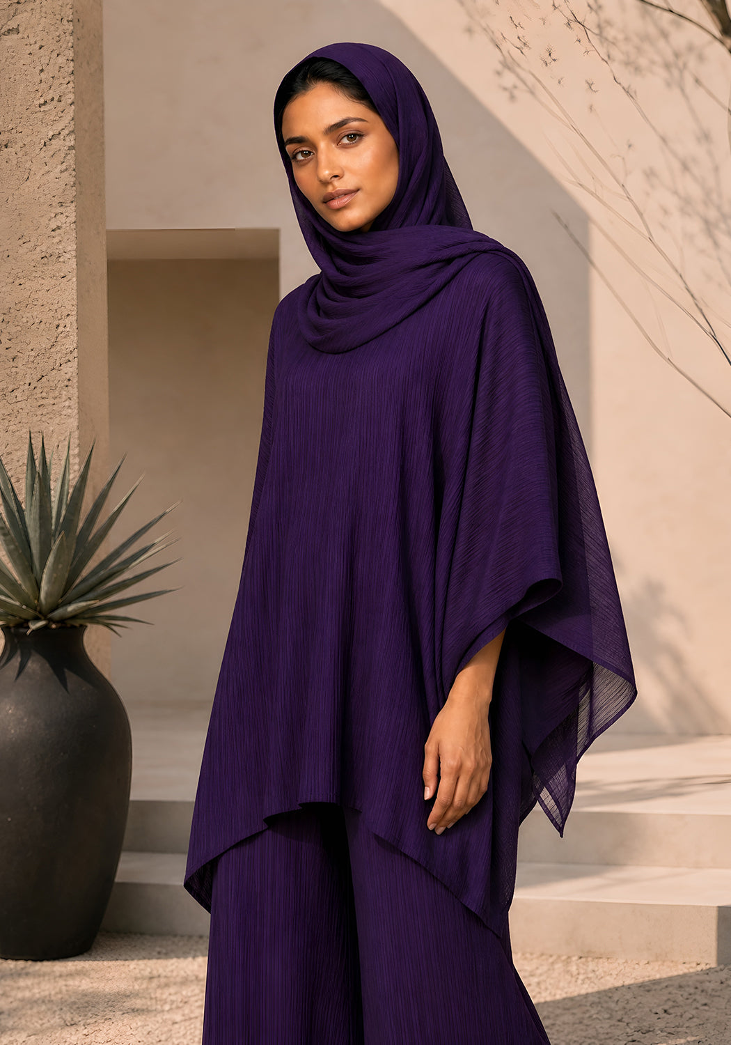 Purple Textured Co-Ord Set