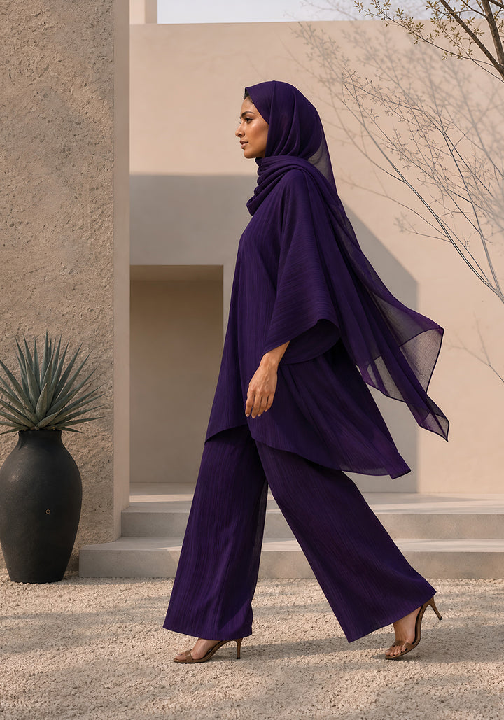 Purple Textured Co-Ord Set