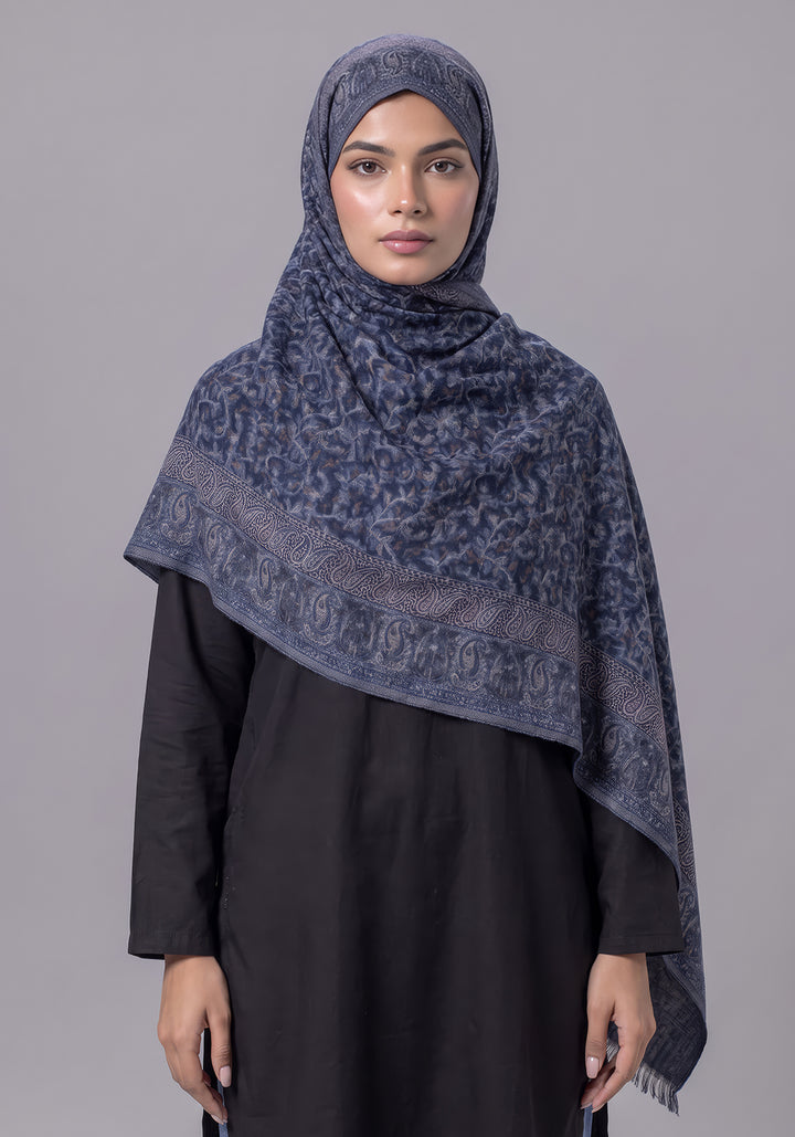 Warda Kani Pashmina Hijab - Navy Blue