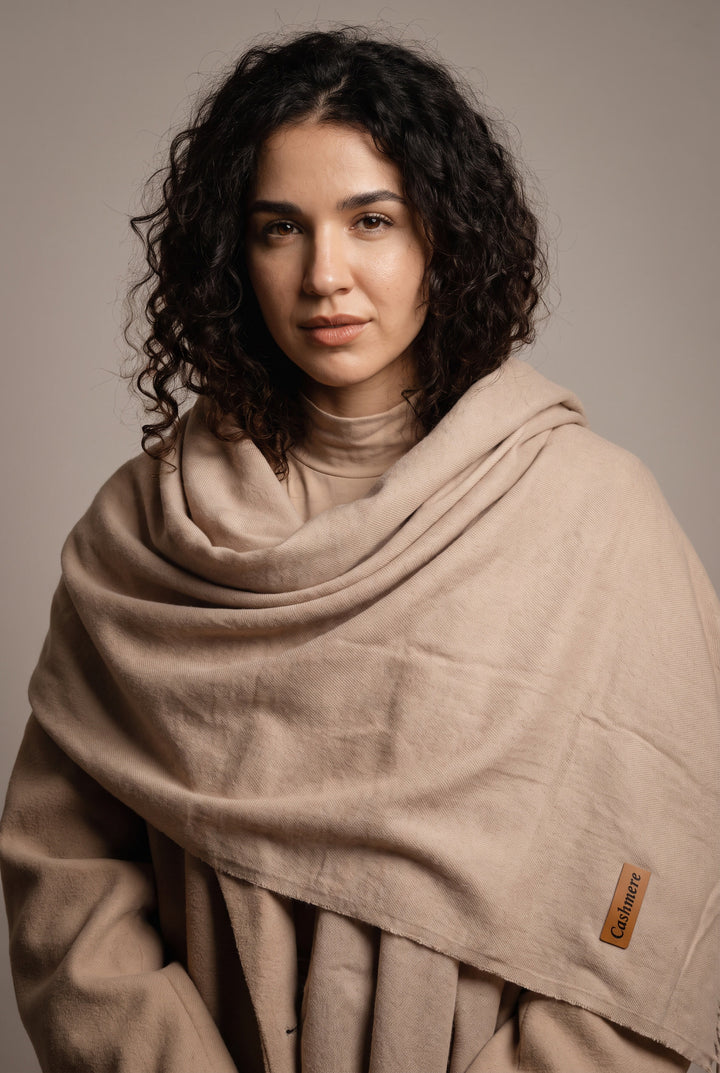 Woolen Cashmere Shawl-Warm Sand