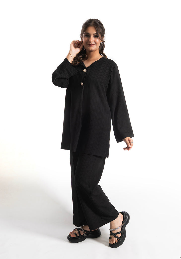 Black Textured Co-Ord Set