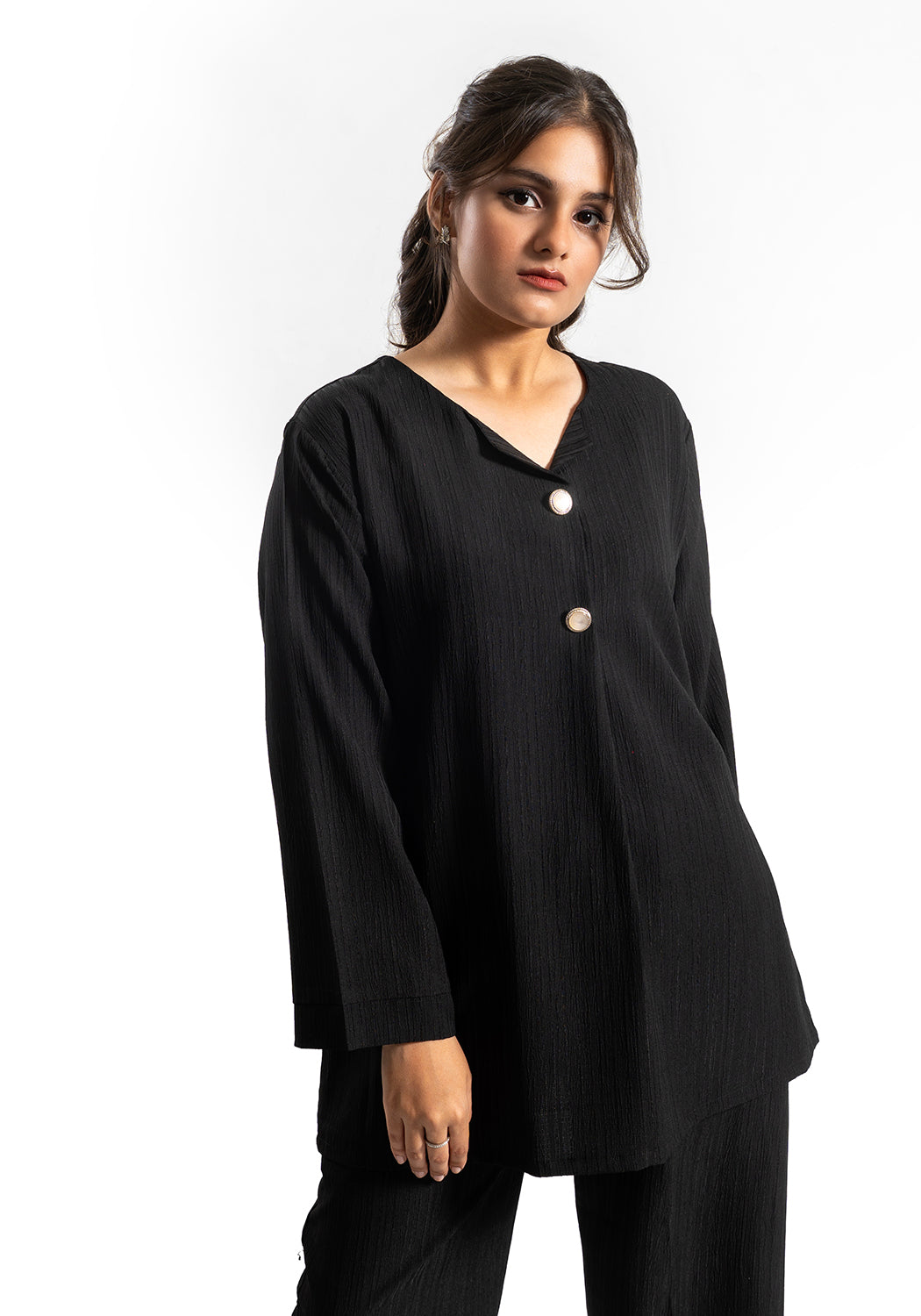 Black Textured Co-Ord Set