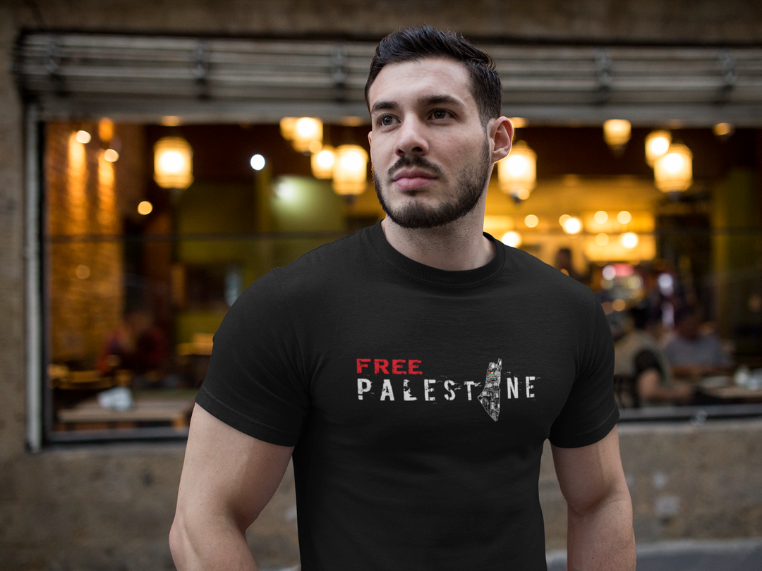 Palestine Gaza Map  Black T-Shirt