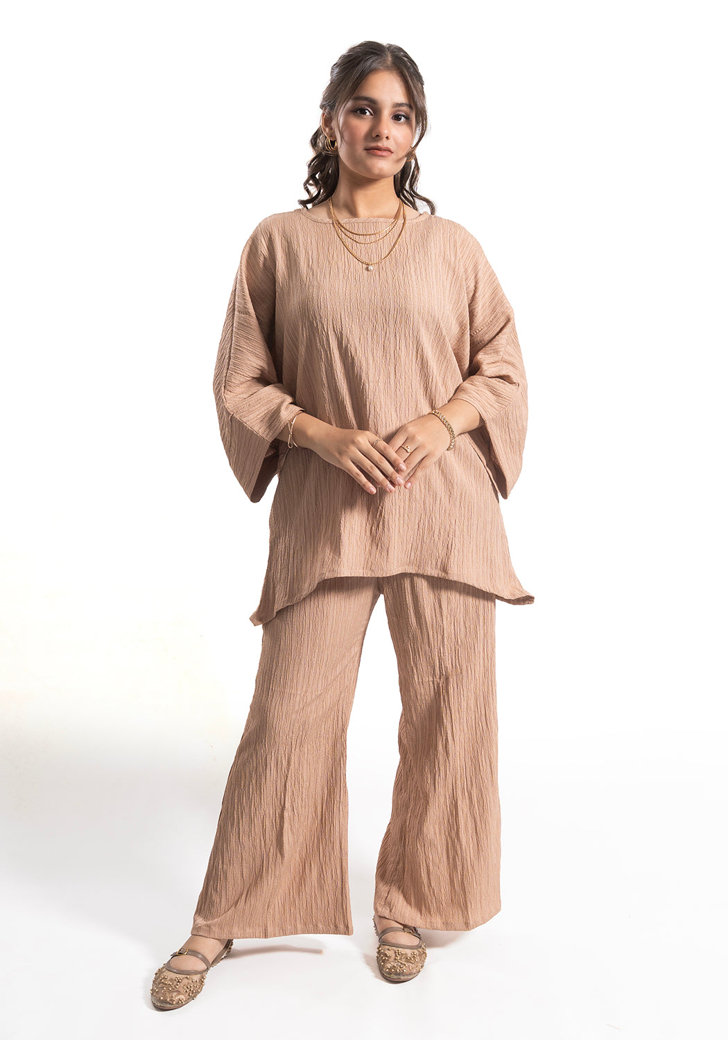 Beige Textured Co-Ord Set