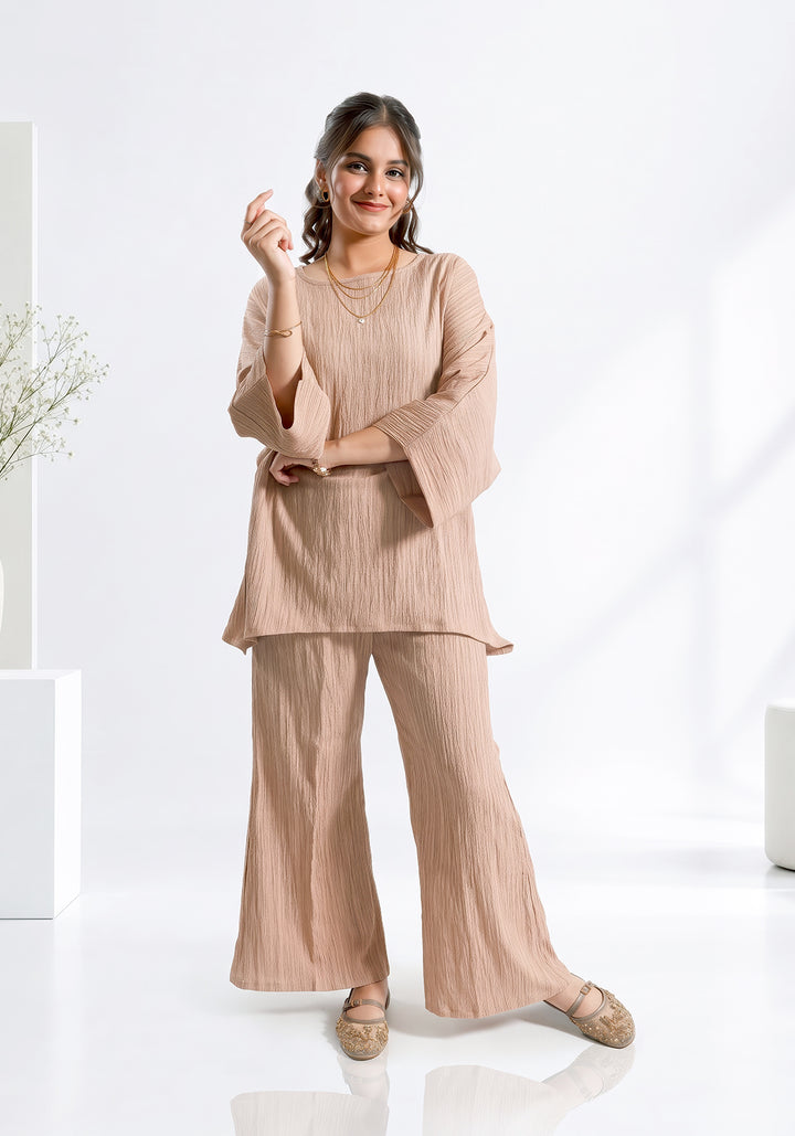 Beige Textured Co-Ord Set