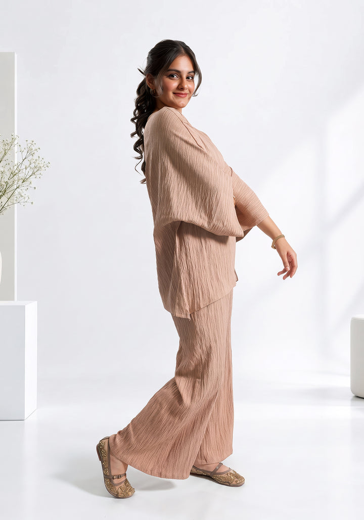 Beige Textured Co-Ord Set