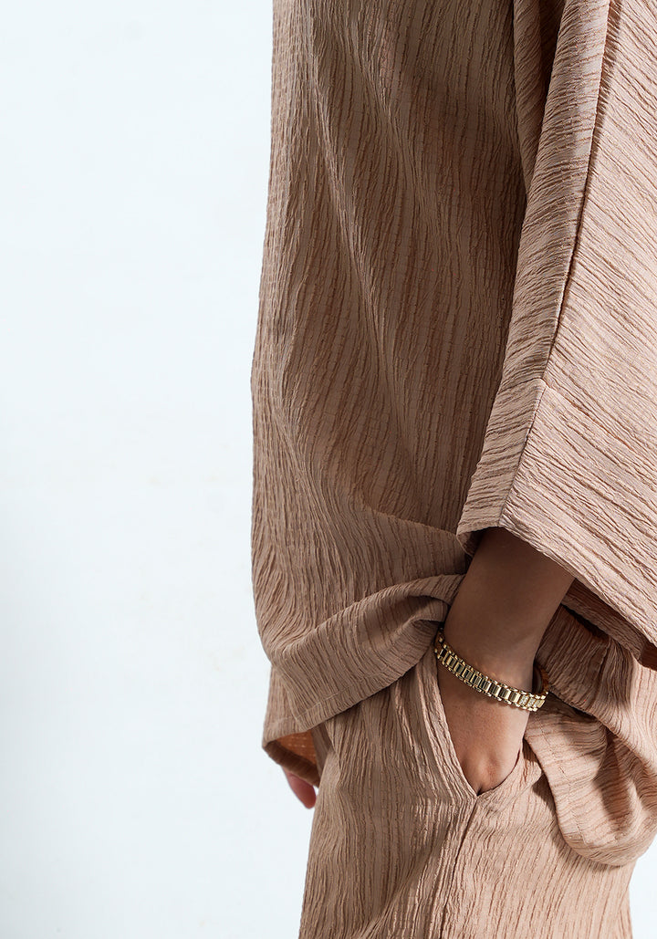 Beige Textured Co-Ord Set