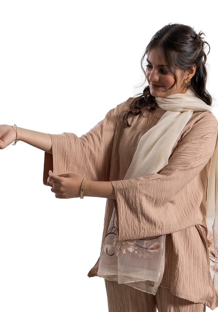 Beige Textured Co-Ord Set