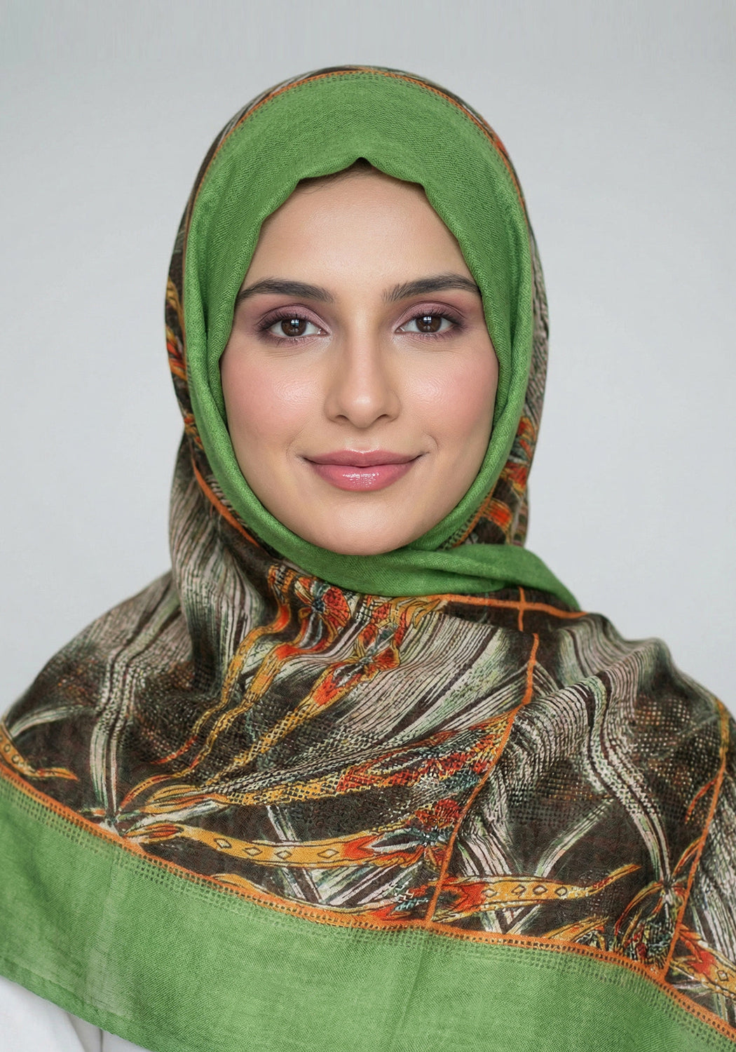 Ashi Cotton Hijab - flat green