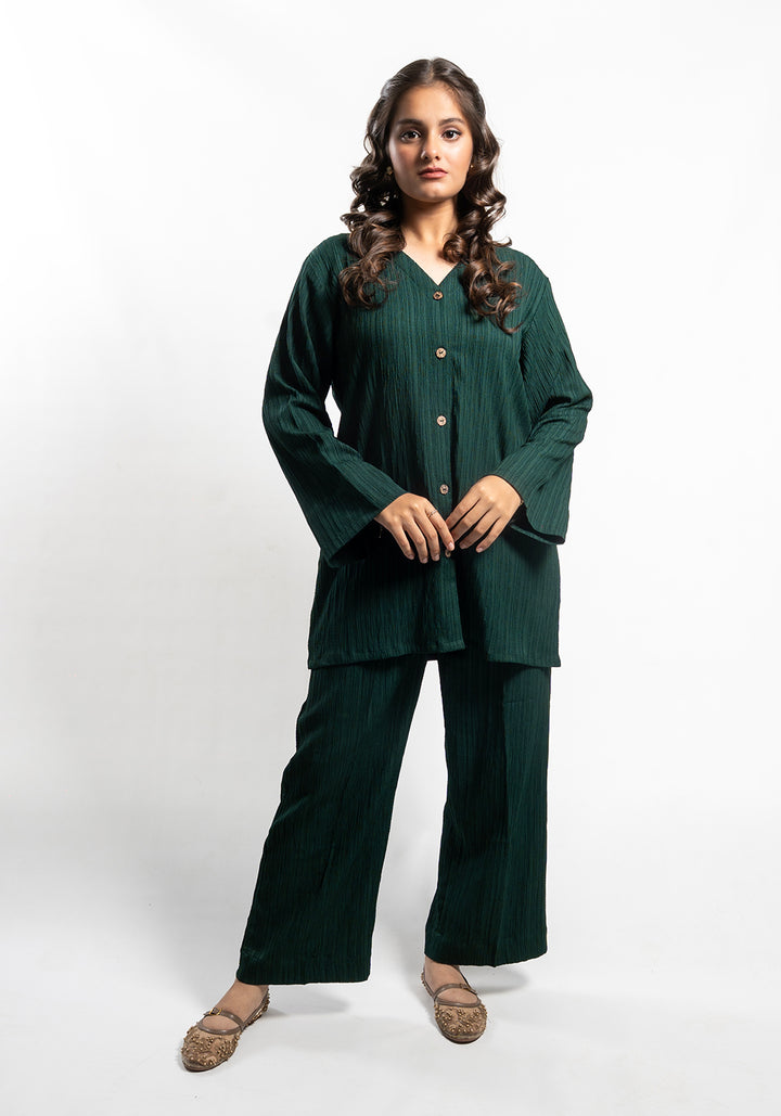 Green Textured Co-Ord Set