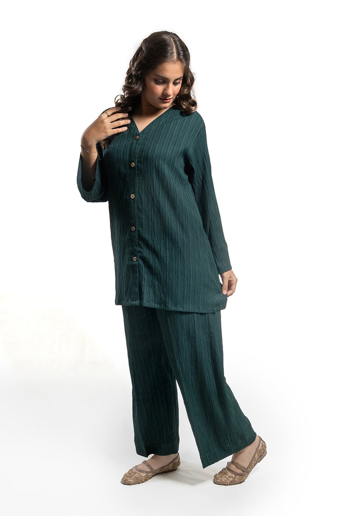 Green Textured Co-Ord Set