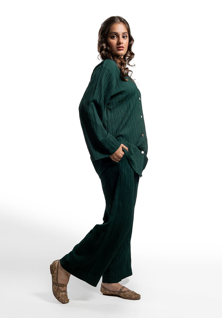 Green Textured Co-Ord Set