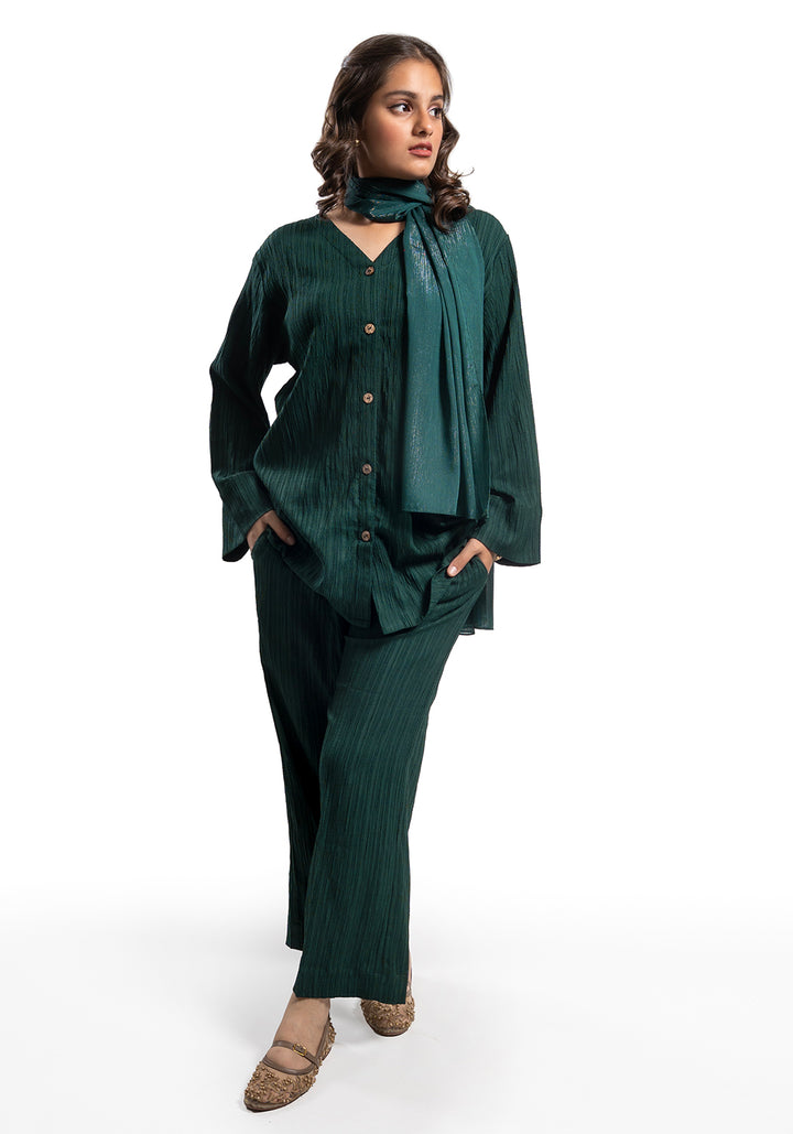 Green Textured Co-Ord Set
