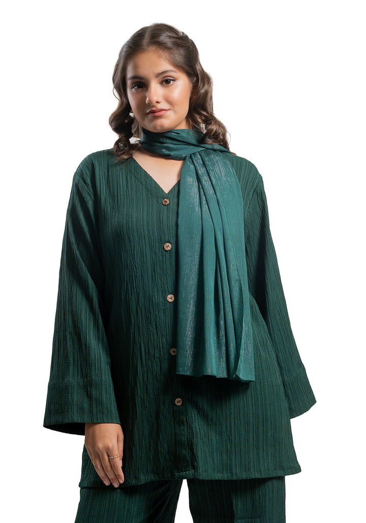 Green Textured Co-Ord Set