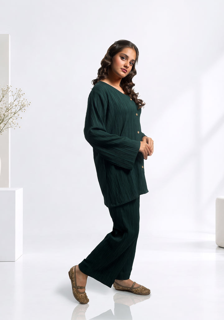 Green Textured Co-Ord Set