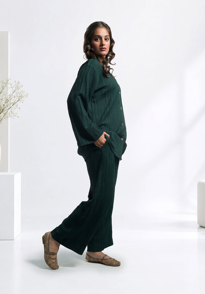 Green Textured Co-Ord Set