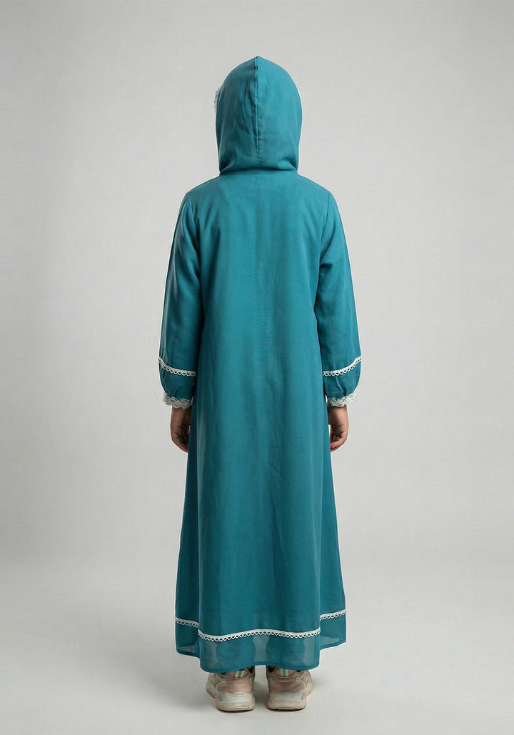 Aqua Green Hoodie Abaya
