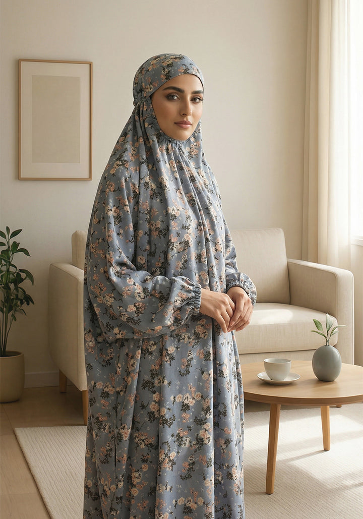 Printed Namaz Chadar - Dark Grey