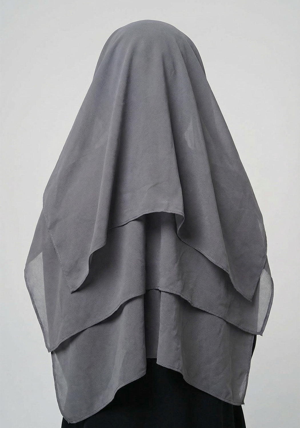 Three Layered Niqab - Grey