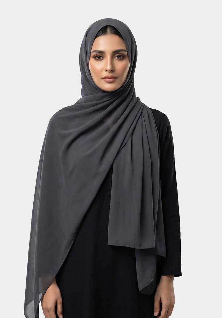 Solid Chiffon Charcoal