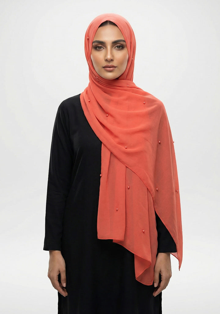 Maya Chiffon Hijabs - Peach