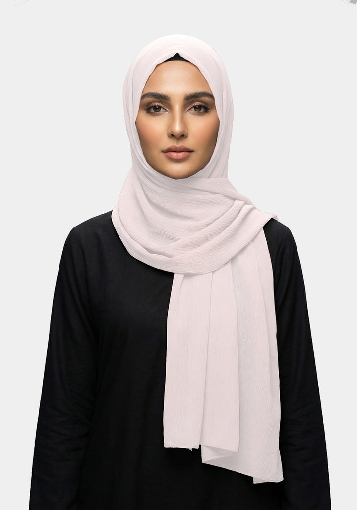 Crinkle Chiffon-White