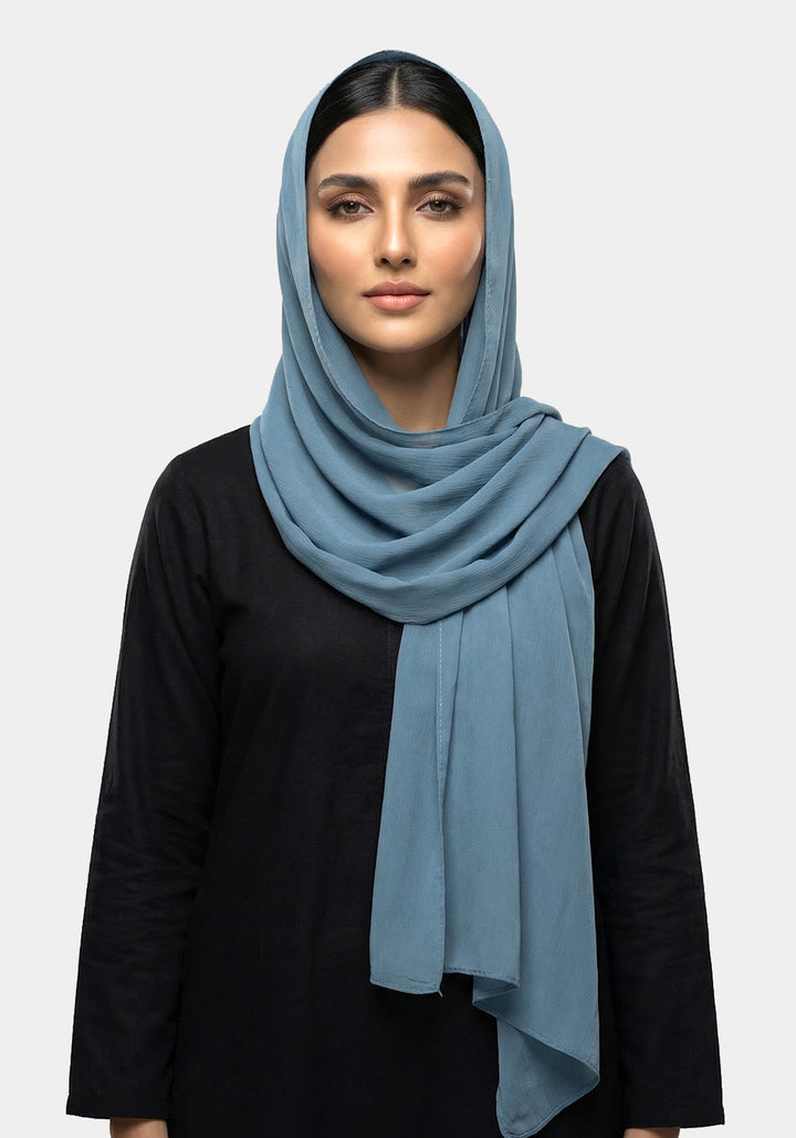 Crinkle Chiffon-Powder Blue