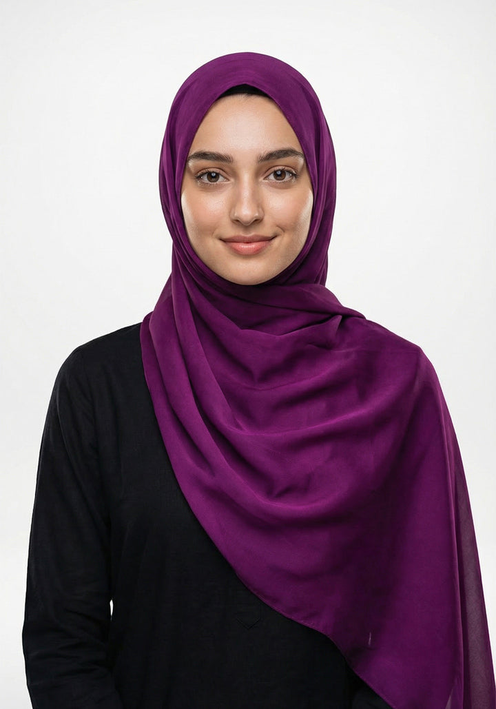 Marketa Silk Hijab - Purple