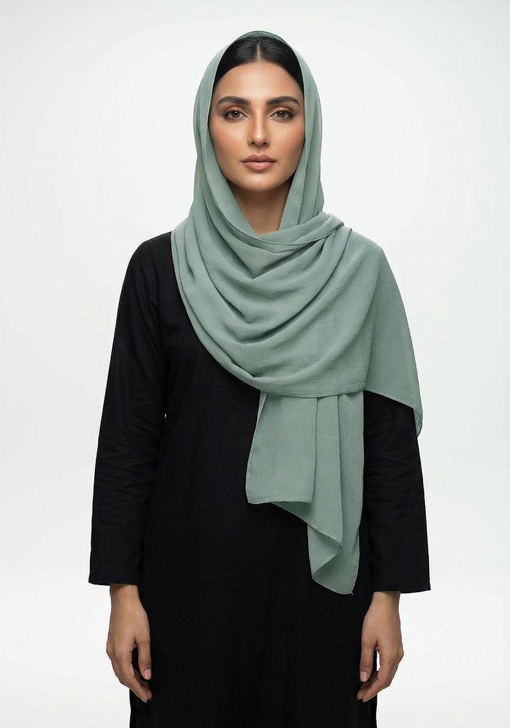 Crinkle Chiffon-Pista Green