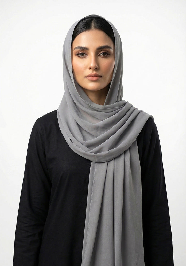 Dusky Chiffon Hijabs - Grey
