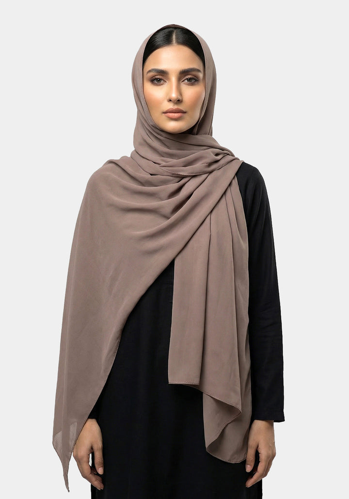 Plain Chiffon Hijab - Coffee