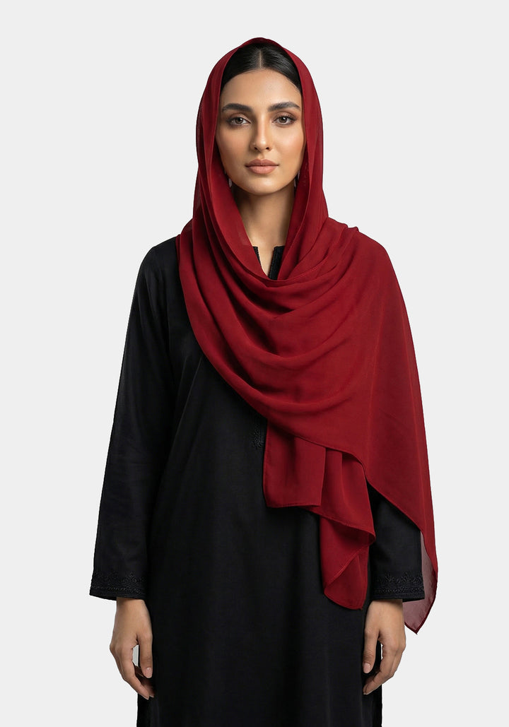 Scarlet Chiffon Hijabs - Maroon