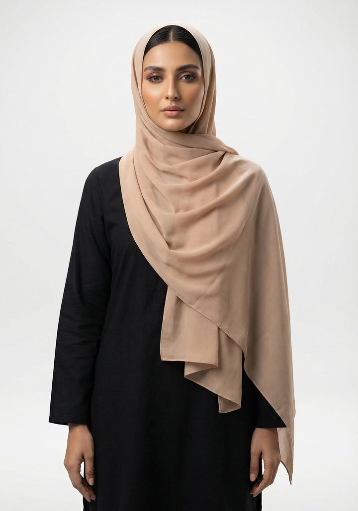 Shades Of Orange Chiffon Hijabs - Fawn